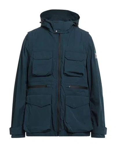 Woolrich Man Jacket Navy Size L Wool, Polyester, Polyamide In Blue