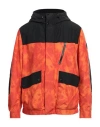 Woolrich Man Overcoat Orange Size L Polyester In Orange