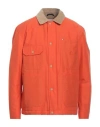 Woolrich Man Jacket Orange Size Xl Cotton, Polyamide