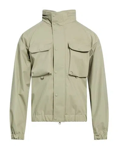 Woolrich Man Jacket Sage Green Size L Cotton, Polyamide, Polyester