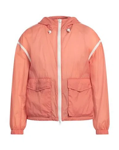 Woolrich Man Jacket Salmon Pink Size S Polyamide