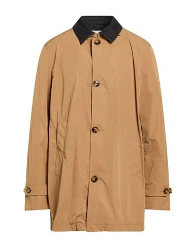 Woolrich Man Overcoat & Trench Coat Camel Size Xs Textile Fibers In Red