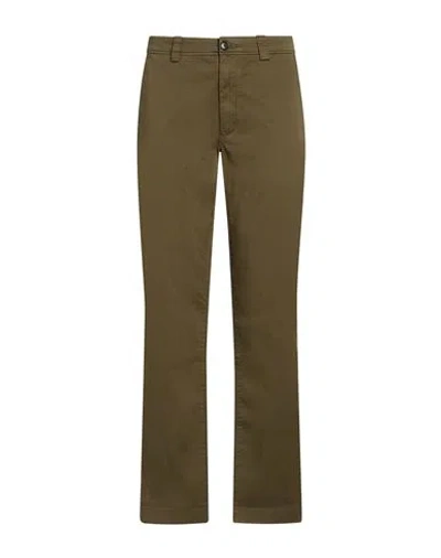 Woolrich Man Pants Military Green Size 33 Cotton, Elastane