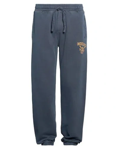 Woolrich Man Pants Slate Blue Size Xxl Cotton
