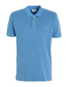Woolrich Man Polo Shirt Light Blue Size M Cotton, Elastane