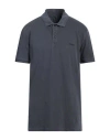 Woolrich Man Polo Shirt Slate Blue Size Xxl Cotton, Elastane