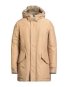 Woolrich Man Puffer Beige Size M Cotton, Polyamide In Neutral