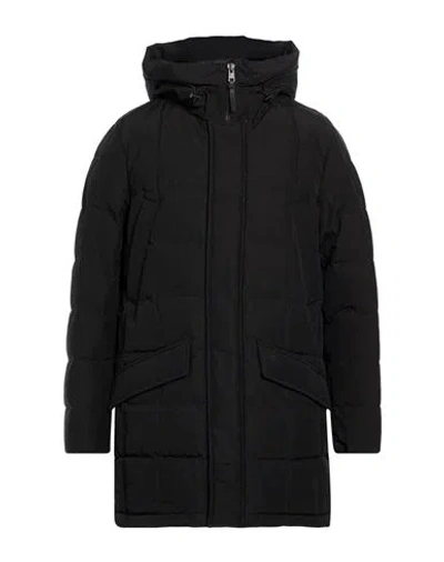 Woolrich Man Puffer Black Size L Cotton, Polyamide