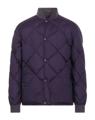 Woolrich Man Puffer Dark Purple Size L Polyamide, Elastane