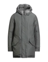 Woolrich Man Puffer Grey Size M Cotton, Polyamide In Gray