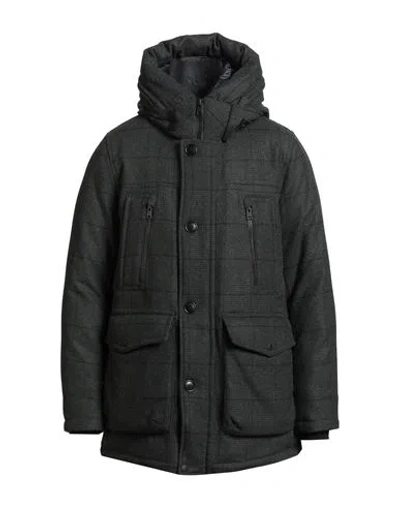 Woolrich Man Puffer Military Green Size L Wool, Polyester, Polyamide In Black