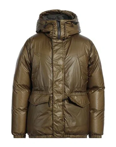 Woolrich Man Puffer Military Green Size M Polyamide In Green