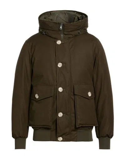Woolrich Man Puffer Military Green Size S Cotton