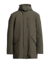 Woolrich Man Puffer Military Green Size S Polyester, Elastane In Brown