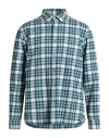 Woolrich Man Shirt Azure Size M Cotton In Blue