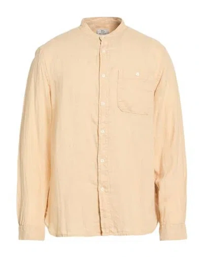 Woolrich Man Shirt Beige Size L Linen In Black