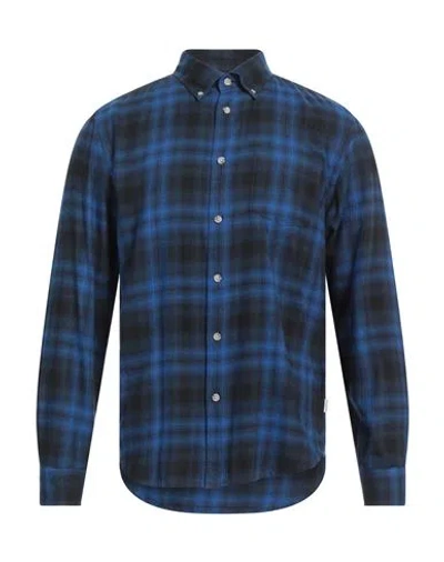 Woolrich Plaid-check Long-sleeve Cotton Shirt In Blue