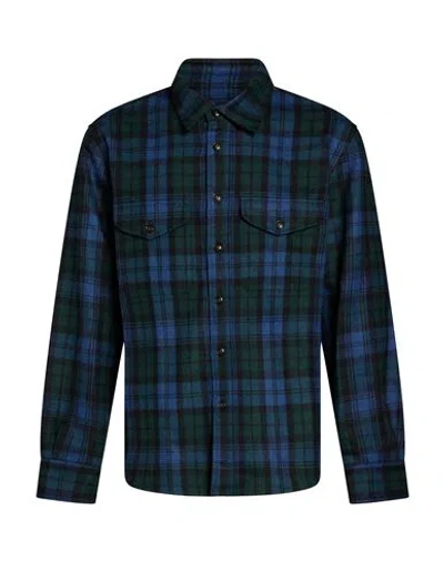 Woolrich Man Shirt Dark Green Size M Wool, Polyester, Polyamide In Multi