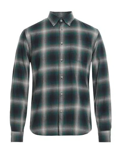 Woolrich Man Shirt Emerald Green Size Xs Cotton In Green