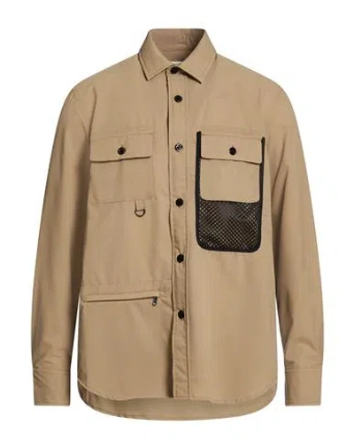 Woolrich Man Shirt Khaki Size L Polyester In Brown