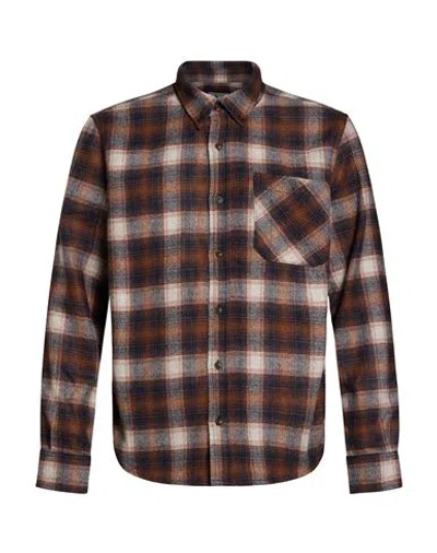 Woolrich Man Shirt Light Brown Size Xs Wool, Polyester, Polyamide In Multi