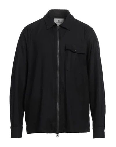 Woolrich Man Shirt Midnight Blue Size L Virgin Wool