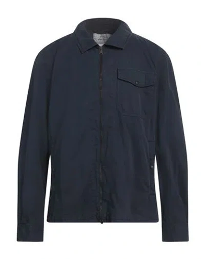 Woolrich Man Shirt Midnight Blue Size S Cotton