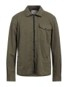 Woolrich Man Shirt Military Green Size L Cotton In Green