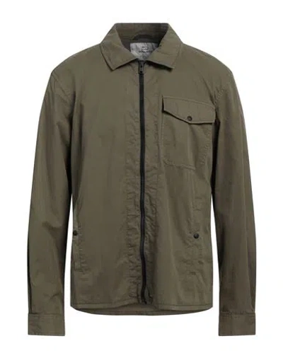 Woolrich Man Shirt Military Green Size L Cotton