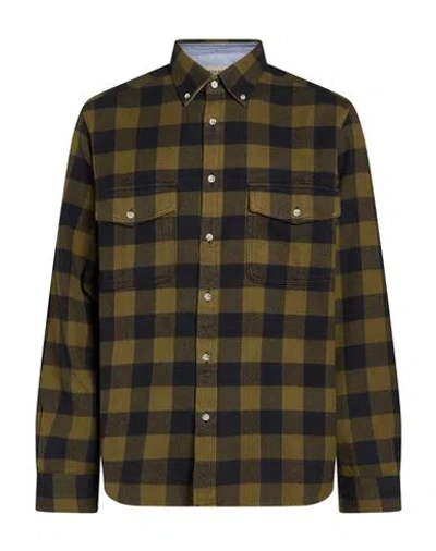 Woolrich Man Shirt Military Green Size Xxl Cotton