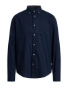 Woolrich Man Shirt Navy Size L Cotton In Blue