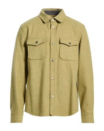 Woolrich Man Shirt Sage Green Size L Virgin Wool, Polyamide