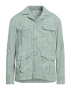 Woolrich Man Shirt Sage Green Size M Cotton In Sage Green