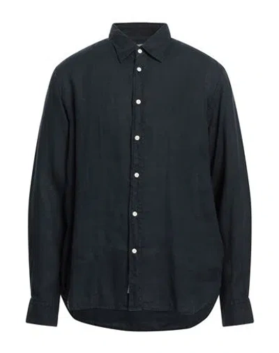 Woolrich Man Shirt Slate Blue Size 3xl Linen