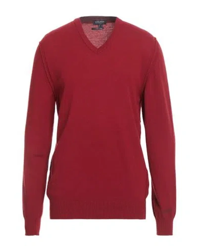 Woolrich Man Sweater Brick Size Xl Wool In Burgundy