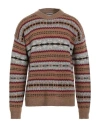 WOOLRICH WOOLRICH MAN SWEATER CAMEL SIZE L VIRGIN WOOL