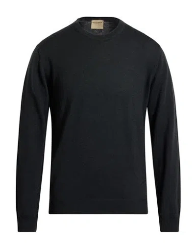 Woolrich Man Sweater Charcoal Size M Wool In Black