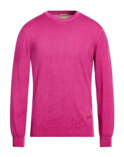 Woolrich Man Sweater Magenta Size L Wool In Purple