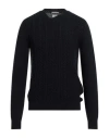 Woolrich Man Sweater Midnight Blue Size L Wool, Polyamide In Black