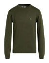 Woolrich Man Sweater Military Green Size M Virgin Wool In Green
