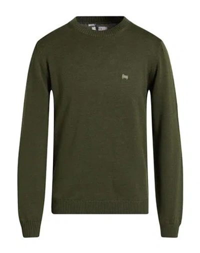 Woolrich Man Sweater Military Green Size M Virgin Wool