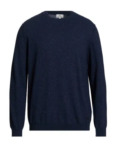 Woolrich Man Sweater Navy Size S Wool, Polyamide In Blue
