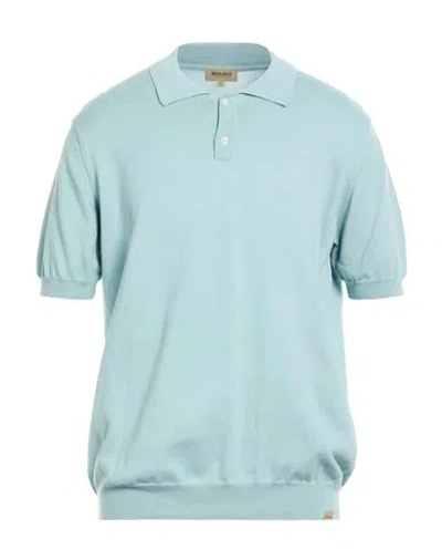 Woolrich Man Sweater Sage Green Size Xl Cotton In Blue