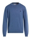 Woolrich Man Sweater Slate Blue Size S Virgin Wool In Blue