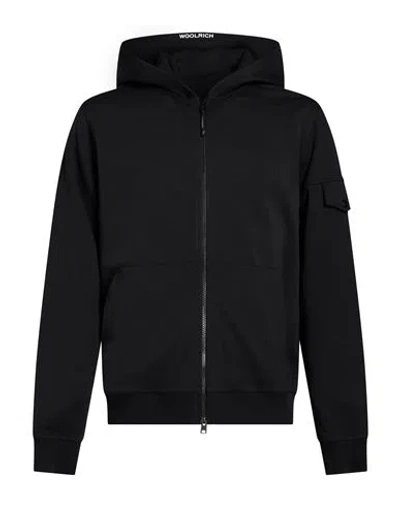 Woolrich Man Sweatshirt Black Size S Cotton, Polyester, Elastane