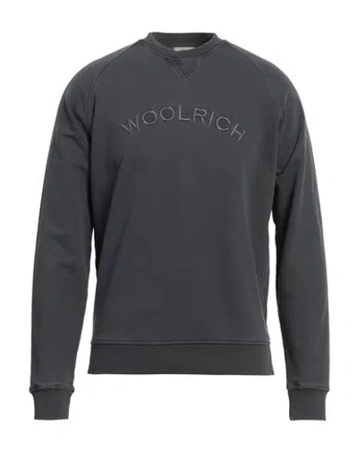 Woolrich Man Sweatshirt Charcoal Size M Cotton In Grey