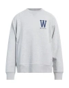 Woolrich Man Sweatshirt Light Grey Size Xl Cotton, Polyester In Grey
