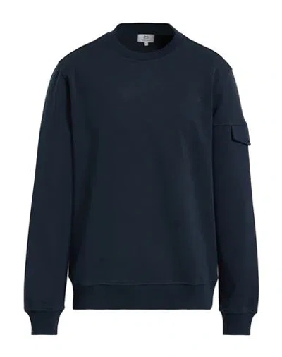 Woolrich Man Sweatshirt Midnight Blue Size L Cotton, Polyester, Elastane In Multi