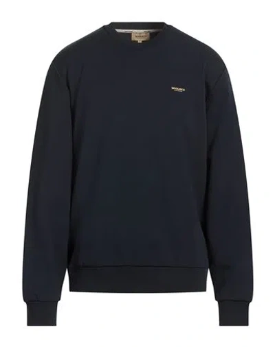 Woolrich Man Sweatshirt Midnight Blue Size S Cotton, Polyester, Elastane