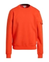 Woolrich Man Sweatshirt Orange Size L Cotton, Polyester, Elastane In Animal Print